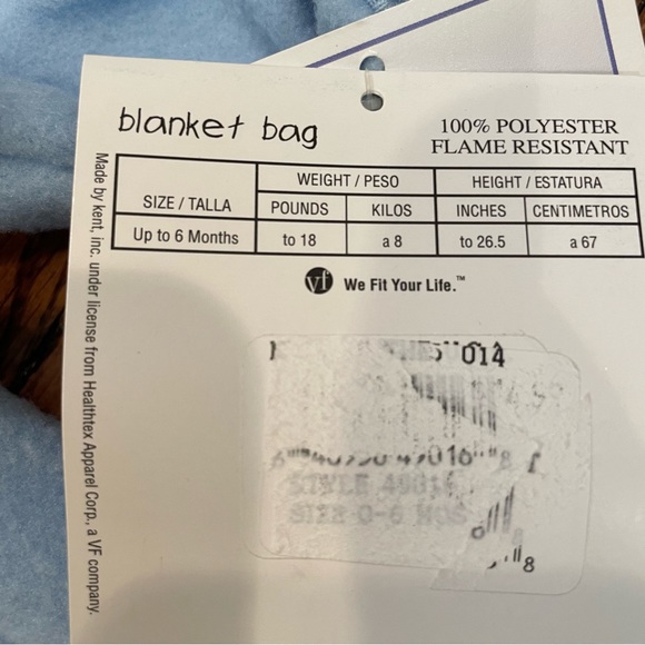 Healthtex Fleece Blanket Baby Bag Blue Size 0-6Months - Picture 4 of 5